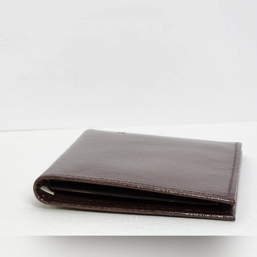 Vintage Gino Goat Leather Slim Bifold Wallet *Brown* NWT